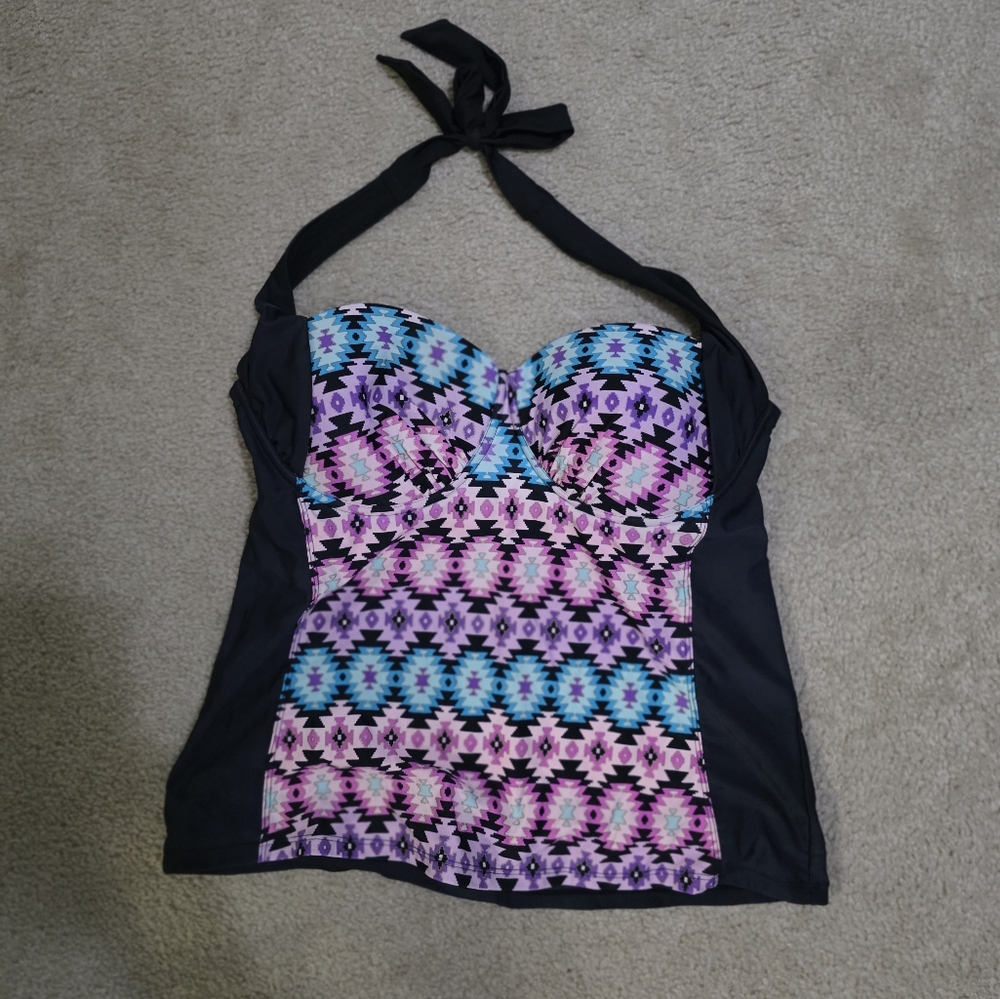 Multicolor Halter Swimsuit Top